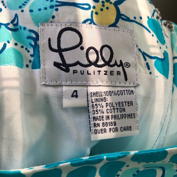 Vintage Lilly Pulitzer blue leopard flower dress, size 4 - Picture 7 of 8